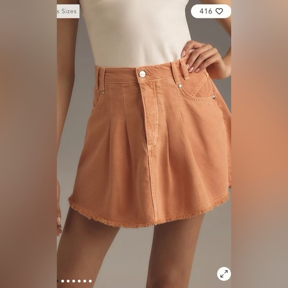 NEW Pilcro by Anthropologie Mini Skirt Size 4 Color Orange - Picture 7 of 7